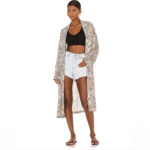 Free People Sunset Duster In snake print Size Small